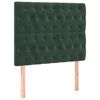 vidaXL Pat box spring cu saltea, verde &icirc;nchis, 90x200 cm, catifea