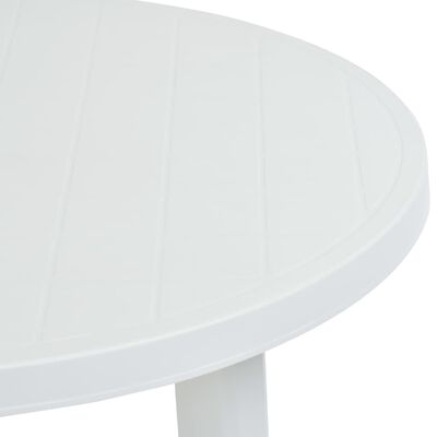 vidaXL Masă de grădină, alb, 89 cm, plastic