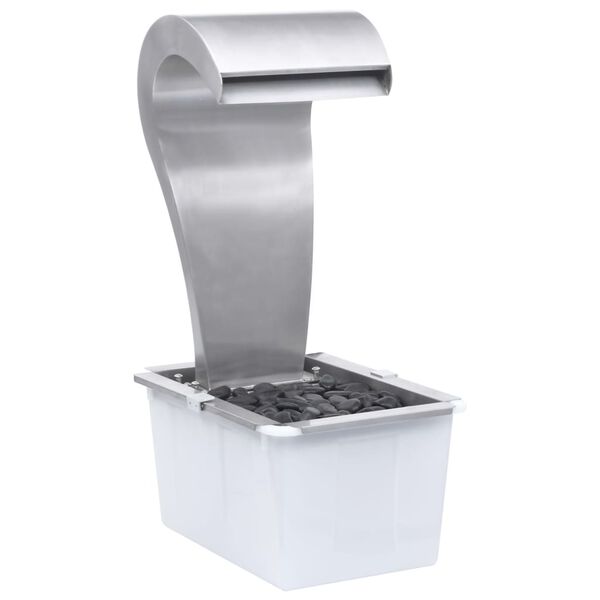 vidaXL F&acirc;nt&acirc;nă de grădină, argintiu, 52,4x34,2x82 cm, oțel inoxidabil