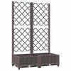 vidaXL Jardinieră de grădină cu spalier maro, 80x40x121,5 cm, PP