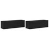vidaXL Cabinet TV 2 pcs Negru Lemn prelucrat