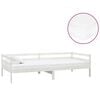 vidaXL Pat de zi cu saltea, 90x200 cm, alb, lemn masiv de pin
