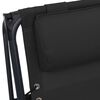 vidaXL Scaune șezlong pliabile, 2 buc., negru, textilenă