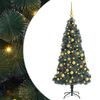 vidaXL Brad de Crăciun artificial pre-iluminat cu set de bile 180 cm