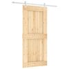 vidaXL Ușă glisantă Natural și Alb 95 x 210 cm Lemn de Pin Solid