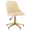 vidaXL Scaune de masă pivotante, 4 buc., crem, catifea