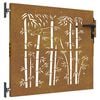 vidaXL Poartă de grădină 85x100 cm, oțel corten, design bambus