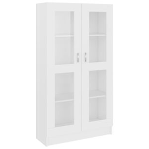 vidaXL Dulap cu vitrină, alb, 82,5x30,5x150 cm, lemn prelucrat
