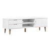 vidaXL Dulap TV &bdquo;MOLDE&rdquo; alb, 158x40x49 cm, lemn masiv de pin
