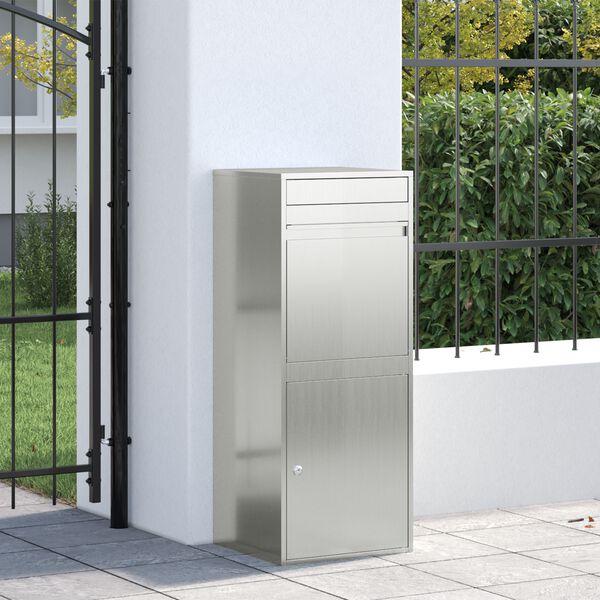 vidaXL Cutie pentru colet Negru 41 x 38 x 103 cm Oțel Galvanizat