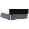 vidaXL Pat cu storage cu saltea cu headboard Gri &icirc;nchis 90 x 200 cm
