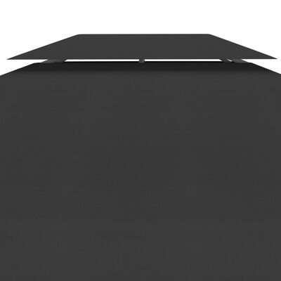 vidaXL Acoperiș de pavilion cu 2 niveluri, negru, 4x3 m, 310 g/m²