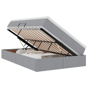 vidaXL Pat cu saltea și spațiu de depozitare Gri deschis 120 x 200 cm