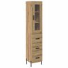 vidaXL Bufet Stejar Artizanal 34,5 x 34 x 180 cm Lemn prelucrat