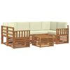 vidaXL Set de canapele de exterior 7 buc. Natural și Crem