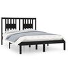 vidaXL Cadru de pat, negru, 140x190 cm, lemn masiv de pin