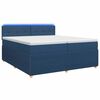 vidaXL Pat boxspring cu saltea albastru 200 x 200 cm Țesătură