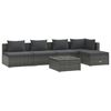 vidaXL Set mobilier de grădină cu perne, 6 piese, gri, poliratan