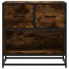 vidaXL Noptiera stejar afumat 60x31x60 cm lemn prelucrat si metal