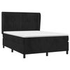 vidaXL Pat box spring cu saltea, negru, 140x190 cm, catifea