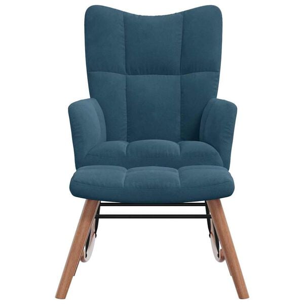 vidaXL Balansoar cu taburet, catifea albastră