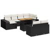 vidaXL Set canapele de grădină cu perne, 11 piese, negru, poliratan