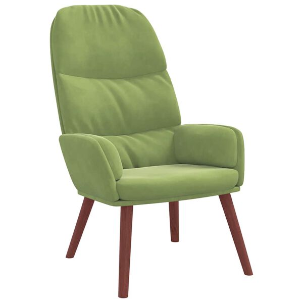 vidaXL Scaun de relaxare, verde deschis, catifea