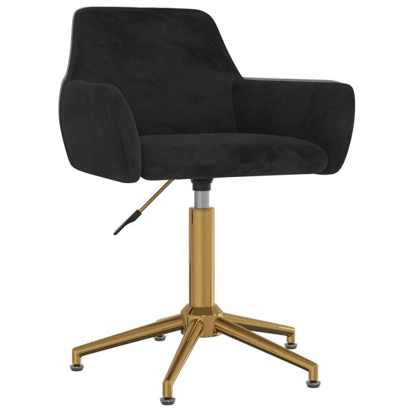 vidaXL Scaune de sufragerie pivotante 6 buc, negru, catifea