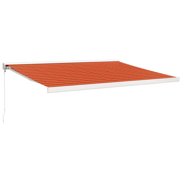 vidaXL Copertină retractabilă portocaliu/maro 4,5x3 m, textil/aluminiu