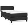 vidaXL Pat box spring cu saltea, negru, 90x190 cm, piele ecologică