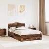 vidaXL Cadru de pat cu headboard Lemn vechi 120 x 190 cm Lemn compozit