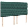 vidaXL Pat box spring cu saltea, verde &icirc;nchis, 200x200 cm, catifea
