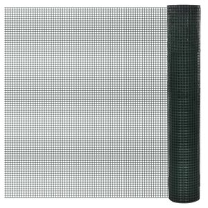 vidaXL Plasă de s&acirc;rmă găini, verde, 1 x 25 m, oțel galvanizat