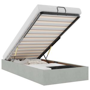 vidaXL Cadru de pat otoman fără saltea Gri deschis 90x190 cm catifea