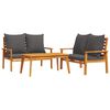 vidaXL Set mobilier de grădină cu perne, 3 piese, lemn masiv acacia