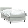 vidaXL Pat box spring cu saltea, gri deschis, 80x220 cm, catifea