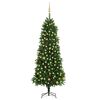 vidaXL Brad Crăciun pre-iluminat artificial set globuri verde 240 cm