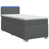 vidaXL Pat box spring cu saltea și LED Gri &icirc;nchis 80 x 200 cm Țesătură