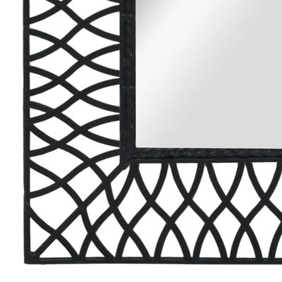 vidaXL Oglindă de perete arcuită, negru, 50 x 80 cm