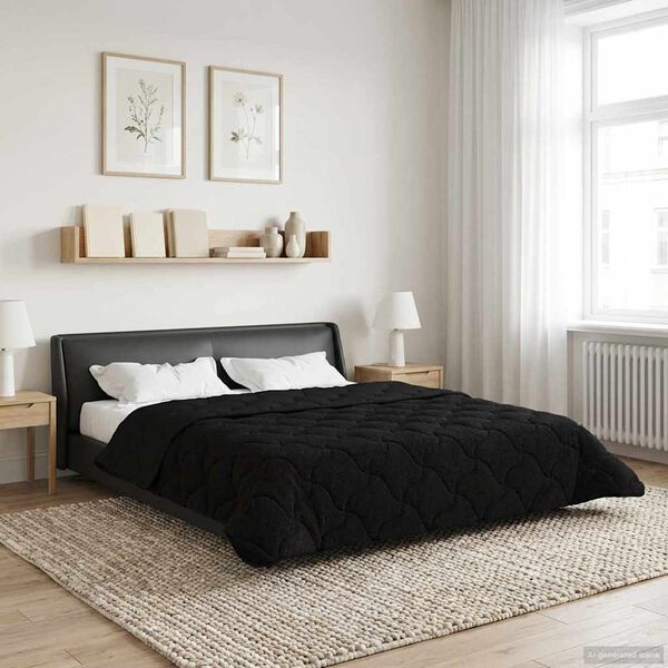 vidaXL Duvet complet pe tot parcursul anului Patos Negru 200 x 220 cm