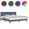 vidaXL Cadru de pat cu benzi LED Gri 180 x 200 cm Piele artificială