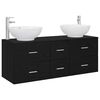 vidaXL Set de mobilier pentru baie 3 buc. Negru 49,5 x 44,5 x 65 cm