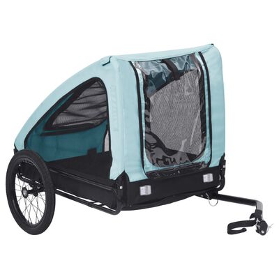 vidaXL Remorcă bicicletă pentru animale de companie, albastru & negru