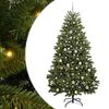 vidaXL Brad de Crăciun artificial 210 cm 300 LED-uri Alb cald Verde