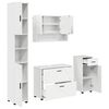 vidaXL Set de mobilier pentru baie cu sertar cu raft 4 pcs Alb lucios
