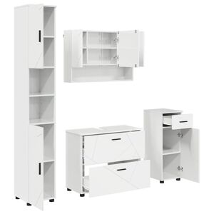 vidaXL Set de mobilier pentru baie 4 buc. Alb lucios 35 x 30 x 192 cm