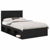 vidaXL Cadru de pat cu headboard Negru 120 x 190 cm Lemn de pin masiv
