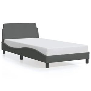 vidaXL Cadru de pat, Dover, gri &icirc;nchis, 100x203 cm, textil
