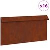 vidaXL Gard pentru melci 16 pcs Ruginit 50 x 3,5 x 25 cm