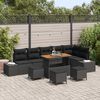 vidaXL Set de canapele pentru grădină 10 pcs Negru Rattan poli